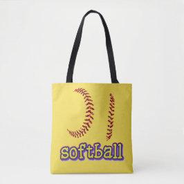 Tote Bag Parties scintillant rouge - Tirets de softball ave