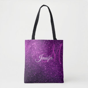 Tote Bag Parties scintillant violette profonde et étincelle