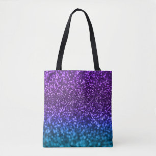Tote Bag Parties scintillantes bleues turquoises pourpres