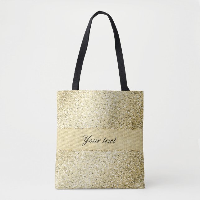 Tote Bag Parties scintillantes de fantaisie d'or de Faux (Devant)