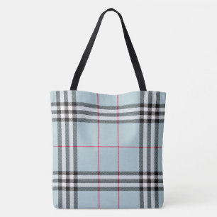 Tote Bag Partout copie grand Fourre-tout - plaid bleu
