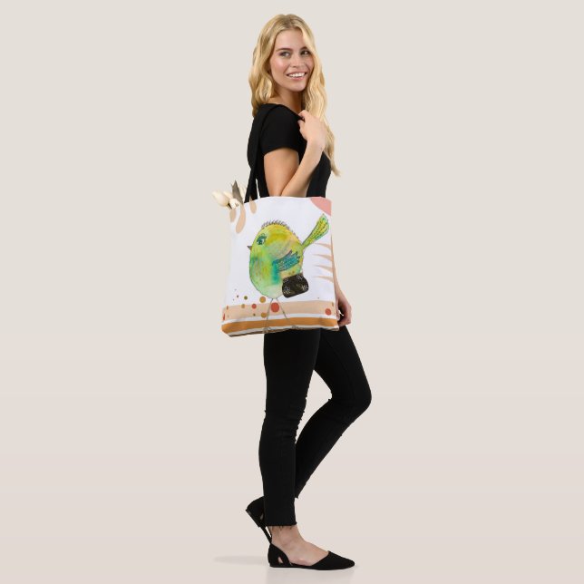 Tote Bag Paruline à aquarelle Wacky Fourre-tout (Sur le modèle)