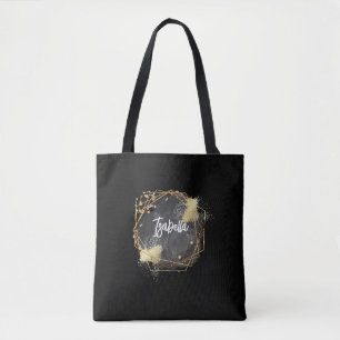 Tote Bag Paruline thermique géométrique noire personnalisée