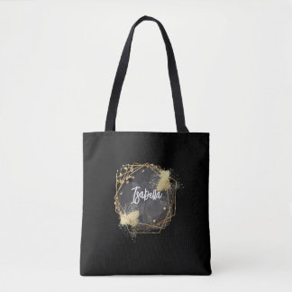 Tote Bag Paruline thermique géométrique noire personnalisée