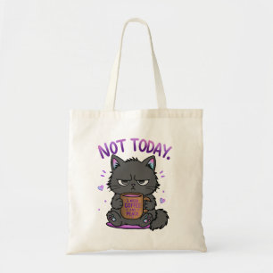 Tote Bag Pas aujourd'hui Grumpy Cat Amoureux du Café Mignon