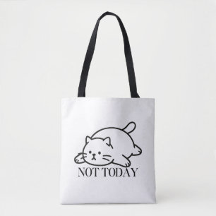 Tote Bag Pas aujourd'hui Humeur de chat paresseux mignon