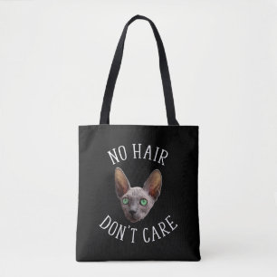 Tote Bag Pas de cheveux s'en foutent Chat Sphynx