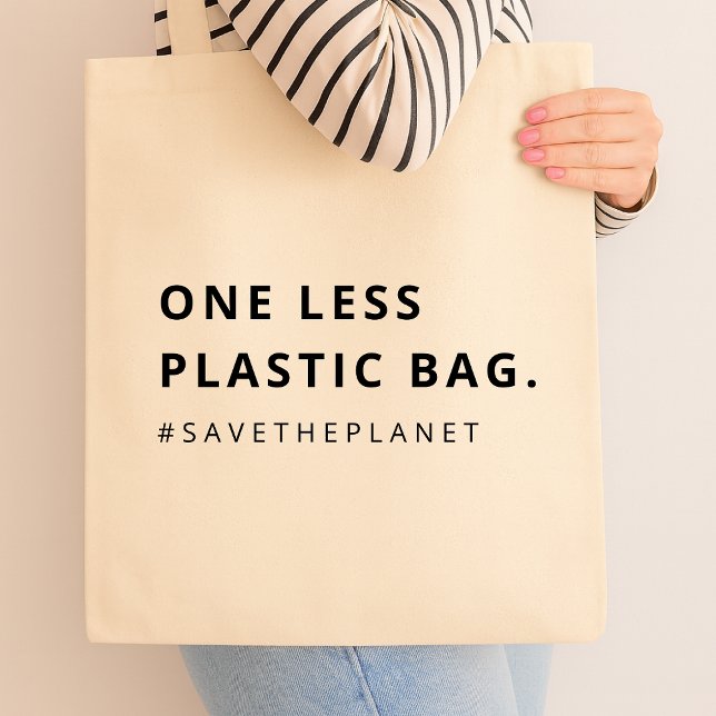 Tote Bag Pas de plastique | Sauvez La Planète Éco Convivial (Créateur téléchargé)