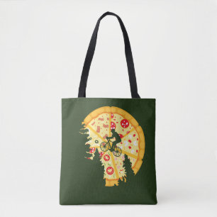 Tote Bag Passe-moi à la lune de pizza