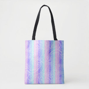 Tote Bag Pastel Candy   Motif d'Imaginaire doux rayé