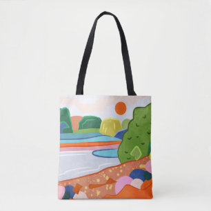 Tote Bag Pastel coucher de soleil sur la vallée