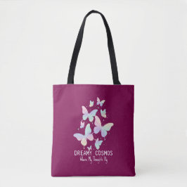 Tote Bag Pastel Galaxy Butterflies Dreamy Aesthetic