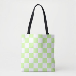 Tote Bag Pastel Green À damiers En vichy Motif