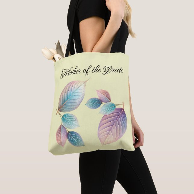 Tote Bag Pastel Iridescente Feuille Mariage Dreamy Pastels (De près)
