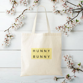Tote Bag Pastel Jaune "Lapin Chanté" Mignonne Pâques