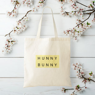 Tote Bag Pastel Jaune "Lapin Chanté" Mignonne Pâques