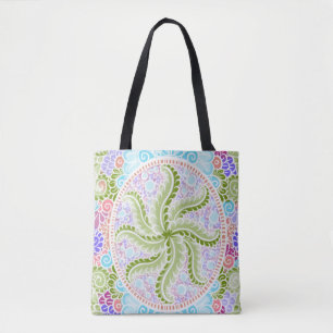 Tote Bag Pastel Nature Mandala Art