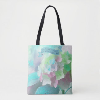 Tote Bag Pastel Orthensia Fleur Peinte, Citation Bible Mère