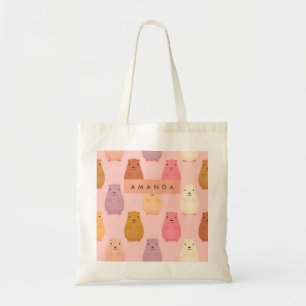 Tote Bag Pastel personnalisé Cute Capybara Motif