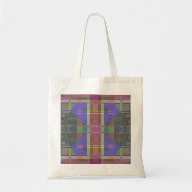 Tote Bag Pastel rainbow Colorful Geometric (Devant)