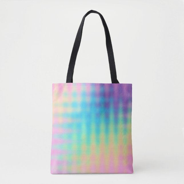 Tote Bag Pastel Rainbow Wavy Design (Devant)