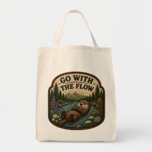 Tote Bag Patch brodé de loutre Go With The Flow
