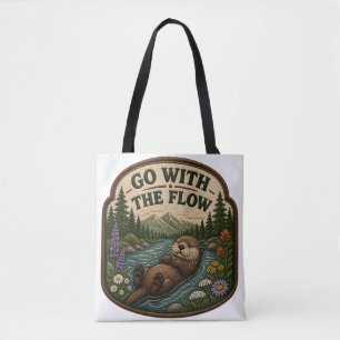 Tote Bag Patch brodé de loutre Go With The Flow