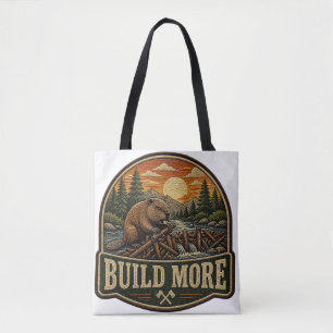 Tote Bag Patch brodé extérieur Build More Beaver