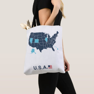 Tote Bag Patch de cuir brodé de la carte des États-Unis pou