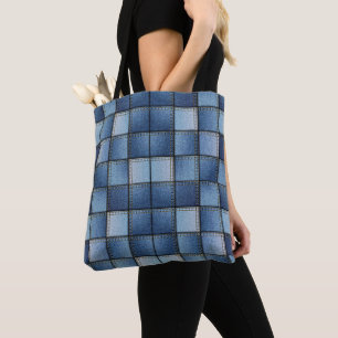 Tote Bag Patchwork de Faux Denim