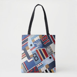 Tote Bag Patchwork de hockey sur glace Vintage pour la mèr