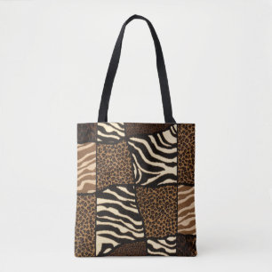 Tote Bag Patchwork Motif animal africain - Bold & Cultural