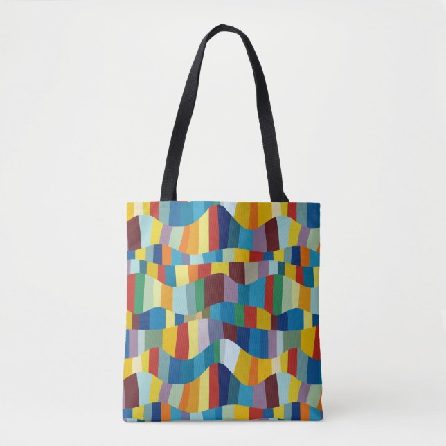 Tote Bag Patchwork ondulé abstrait 291020 (Devant)