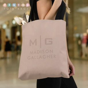Tote Bag Pâte de Lumière Douce Uni Beige Rose Couleur