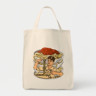 Tote Bag Pâtes dans l'assiette: de délicieux spaghetti