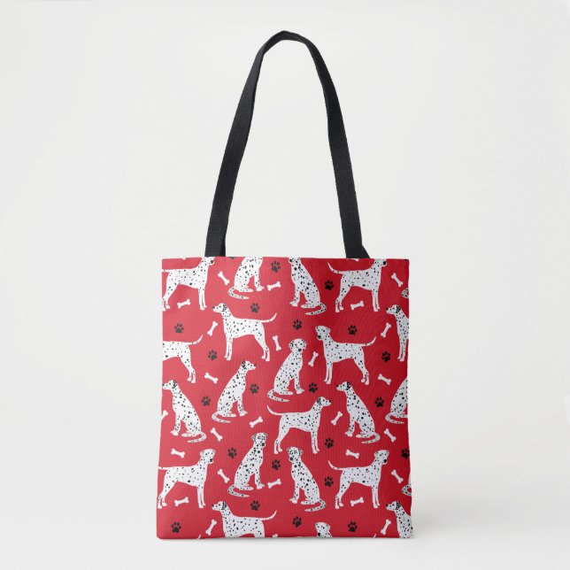 Tote Bag Pâtes et os dalmatiens (Devant)