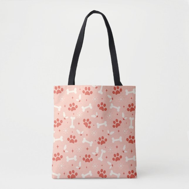 Tote Bag Pâtes et os de Noël Motif (Devant)