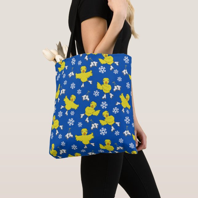 Tote Bag Patinage sur glace Chick Snowflake Motif (De près)
