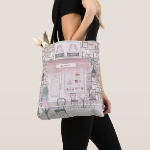 Tote Bag Patisserie de thé fantaisie aquarelle personnalisé