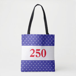 Tote Bag Patriotic Red White & Blue 250 Button