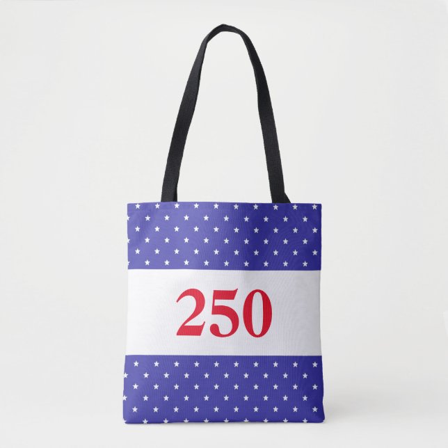 Tote Bag Patriotic Red White & Blue 250 Button (Devant)