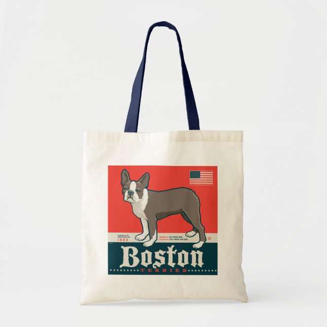 Tote Bag Patriotique | Boston Terrier (Devant)