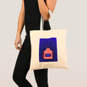 Tote Bag Patriotique USA Chef Rouge Blanc Bleu BBQ Cuisine