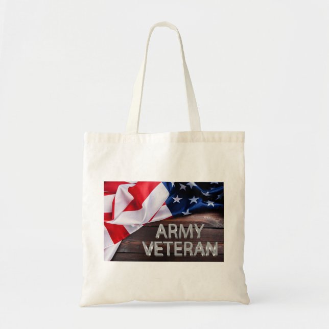 Tote Bag Patriotique "vétéran de l'armée" (Devant)