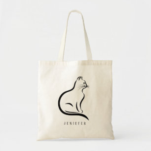 Tote Bag Patte de compagnie noire personnalisée Chat mignon