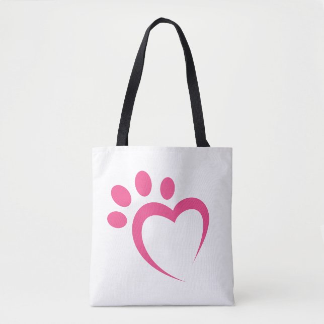 Tote Bag pattes d'amour icône coeur (Devant)