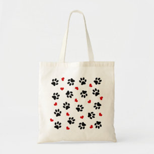 Tote Bag Pattes et coeurs