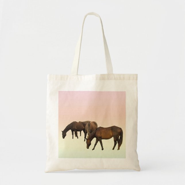 Tote Bag Pâturage des chevaux (Devant)