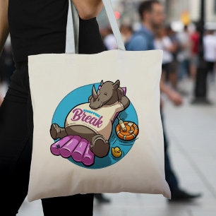 Tote Bag Pause shopping Drôle Drôle Repos Rhino Pool Cartoo