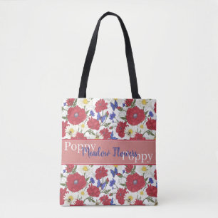 Tote Bag Pavot à fleurs de prairie